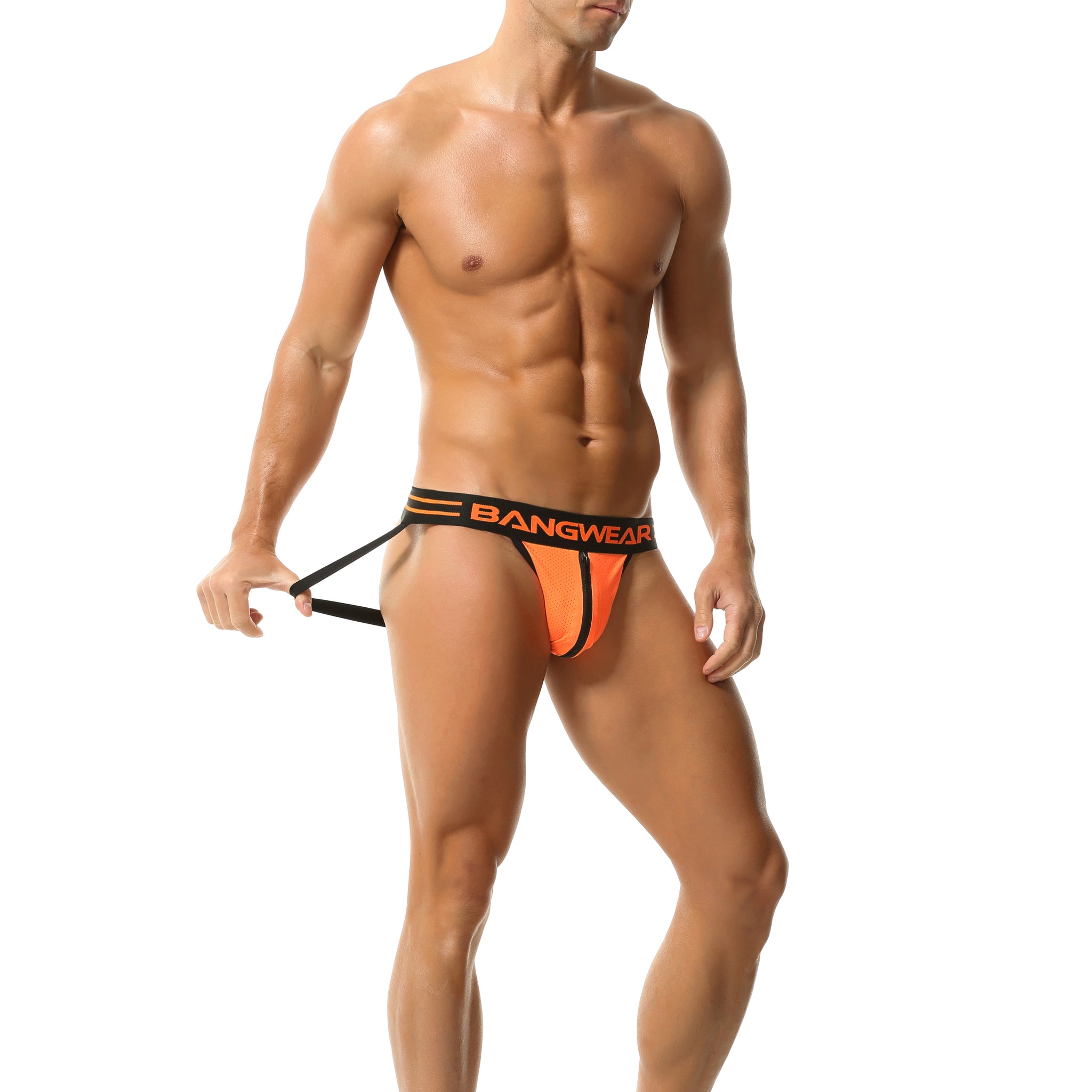 Locker Perforated Jockstrap- Orange