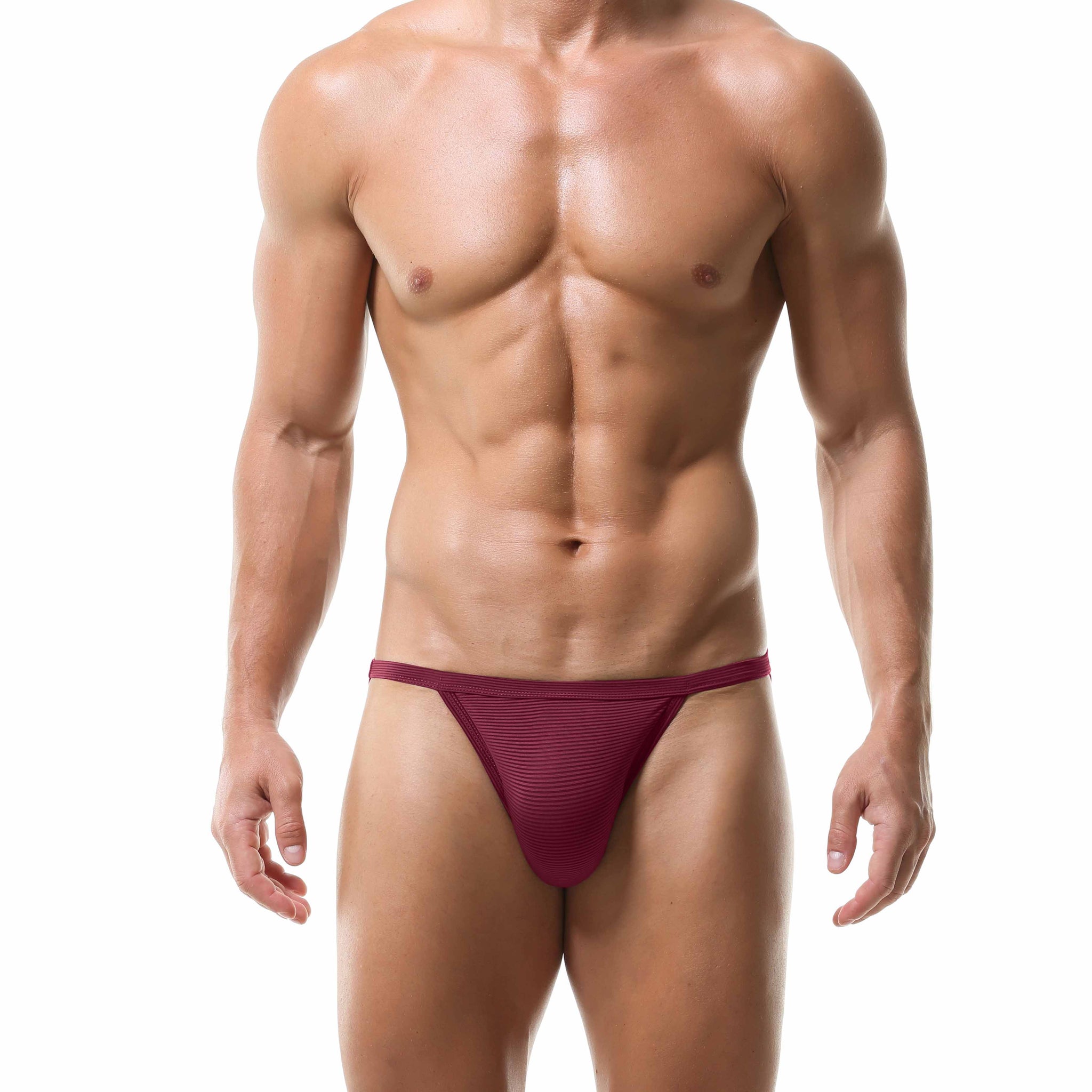 Salient Stripe Muscle Brief- Burgundy