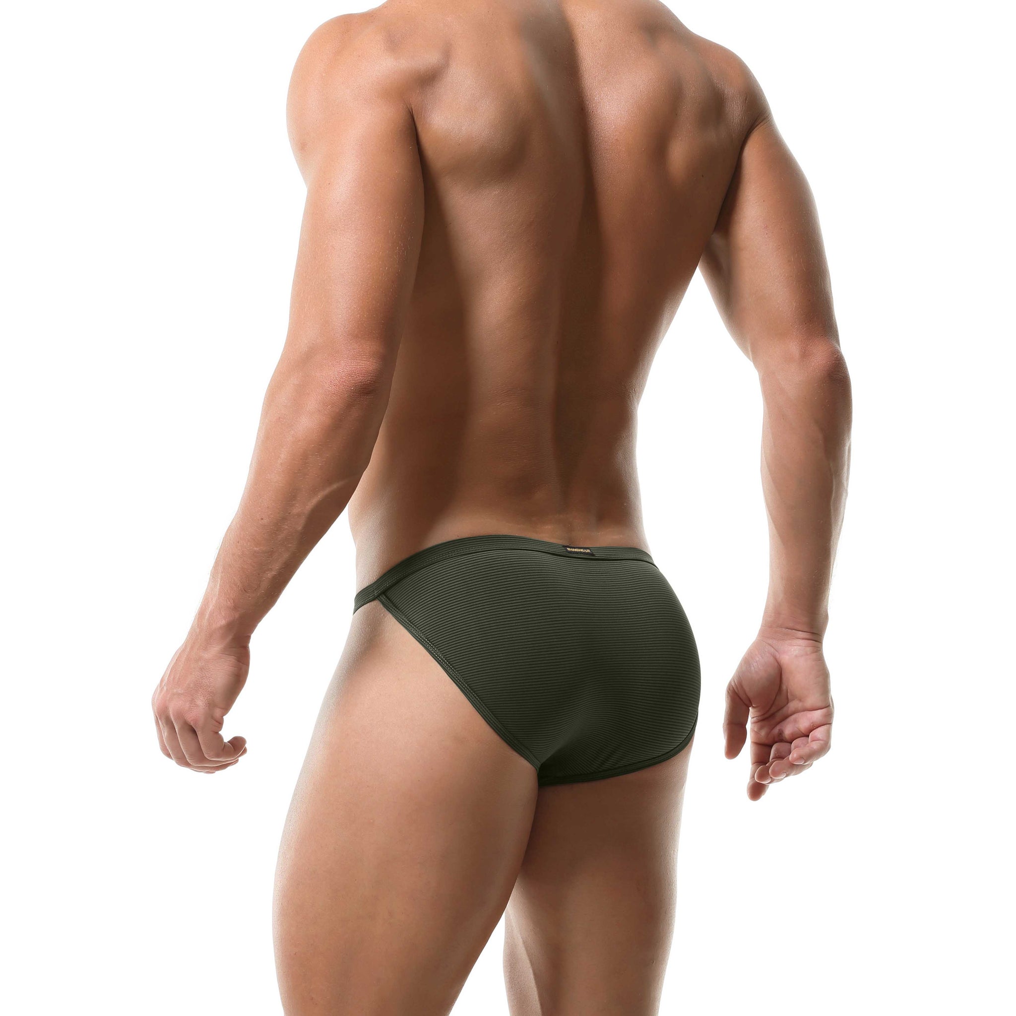 Salient Stripe Muscle Brief- Green